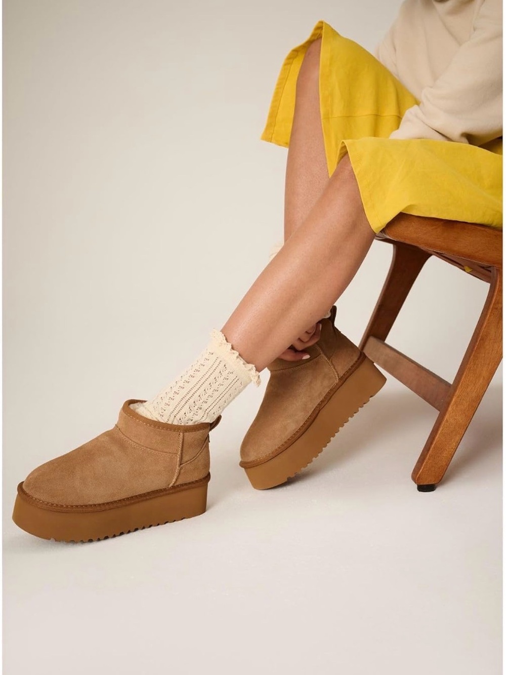 Women's Project Cloud Tan Suede Platform Slip-On Booties
